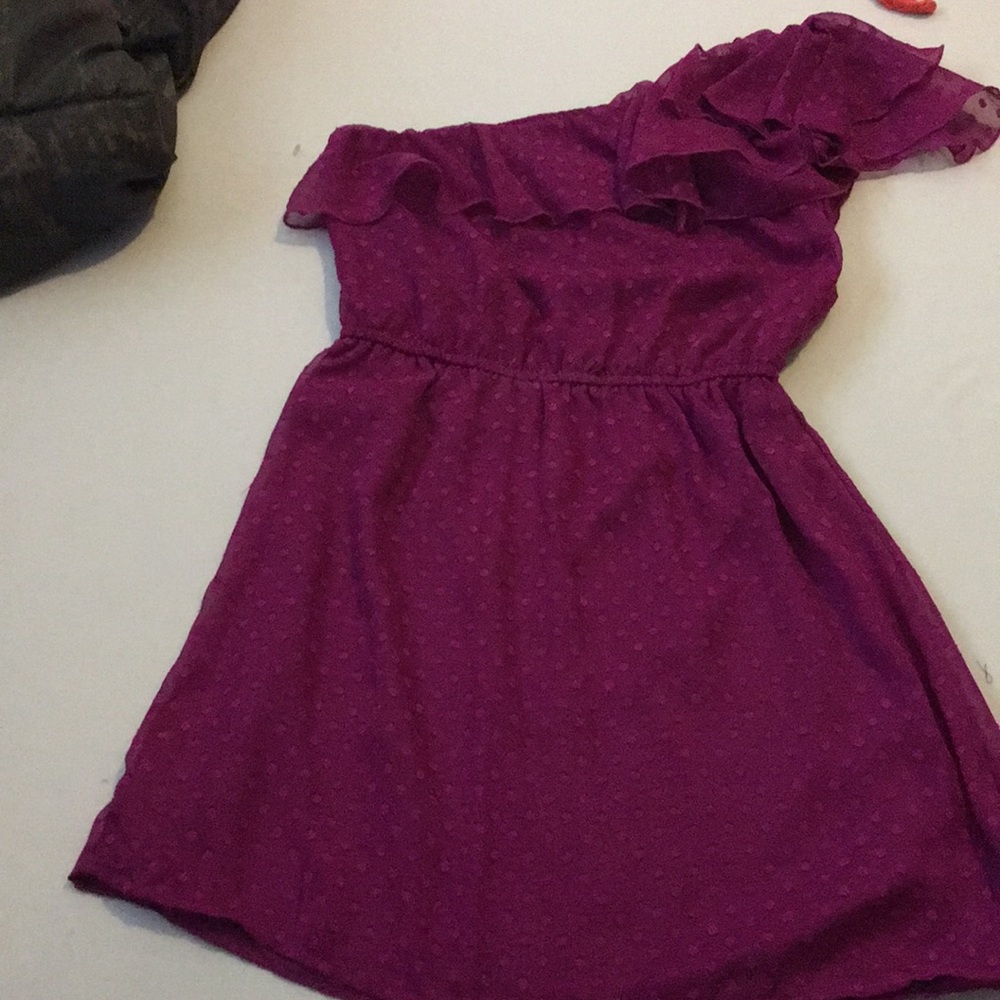 Off the shoulder magenta dress